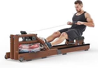 Water Rowing Machine for Home Use- Rower Machine 400LBS Weight Capacity with Dedicated Monitor & Comfortable Seat, Bluetooth APP (Upgrade rowering Machine)