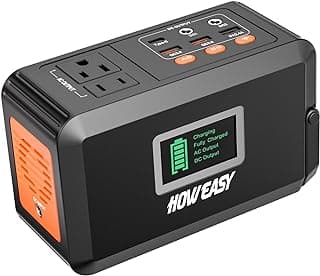 HOWEASY Portable Power Station,120W(240W Peak) Solar Generator,88Wh Lithium Battery Power with 110V AC Outlet/DC/USB/LED Light for Outdoor Camping Trip Hunting Emergency(Solar Panel Optional)