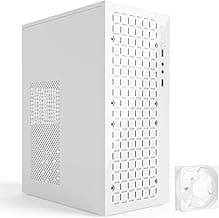 High Airflow Micro ATX PC Case - Support MATX, Mini-ITX, Slim With USB2.0x2 I/O Port, White Without Fans