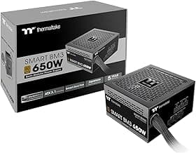 Thermaltake Smart BM3 650W 80Plus Bronze ATX 3.1 & PCIE 5 Ready Semi-Modular Power Supply; 105°C/221°F Japanese Capacitor; 5 Year Warranty; PS-SPD-0650MNFABU-3