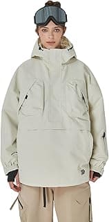 Baggy Anorak Snowboard Jacket Waterproof Half Zip Ski Coat Hooded Insulated Winter Snow Jacket Men Women