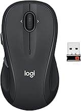 Logitech M510 Wireless Mouse, 2.4 GHz with USB Unifying Receiver, 1000 DPI Laser-Grade Tracking, 7-Buttons, 24-Months Battery Life, PC/Mac/Laptop - Graphite