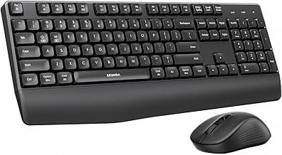 seenda Wireless Bluetooth Keyboard and Mouse Combo, COE200 Ergonomic Wireless Keyboard Mouse with Wrist Rest, Multi-Device Connection, Full-Size, Compatible for Computer/Laptop/Mac/MacBook, Black