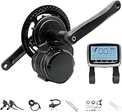 48V 750W Mid Drive Motor Kit Electric Bike Torque Sensor DIY Concversion Kit Dual Clutch E-Bike Mid Mount Motor with VLCD5 for BB68/73 Tricycle City/Road/Mountain Bike