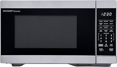 SHARP Countertop Microwave Oven Compatible with Alexa Orville Redenbacher's Certified with Removable 12.4" Carousel Turntable, 1000 Watt, 1.1 Cubic Feet, Stainless Steel