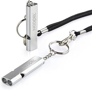 Noopel Emergency Whistles Lifeguard Safety Whistle with Lanyard and Keychain for Outdoor Camping Hiking Boating Backpacking Fishing Kayak Kids Rescue Signaling Loud Survival Whistle