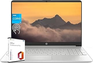 HP Laptop for Business and Student, 15.6" HD Touchscreen, Intel 6-Core i3-1215U Processor, 16GB RAM, 512GB SSD, lntel UHD Graphics, Windows 11 Home, with Microsoft Office Lifetime License