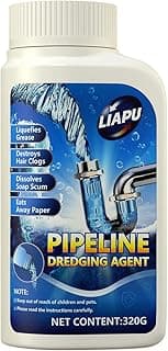 Liapu Drain Clog Remover, Pipeline Dredging Agent, Powerful Quick Cleaning Drain Toilet Cleaner Tool, Unclog Toilet Clog And Kitchen Sink Pipe Unblocker Powder