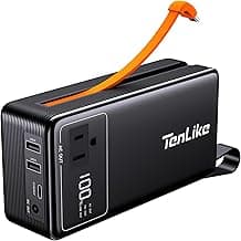 Portable Power Station with AC Outlet Power Bank for Camping Essentials Small Electric Mini Generator Large Lithium Battery Plug in Output 60W Type-C Laptop Home Backup Outdoor Emergency 99.9Wh, Black