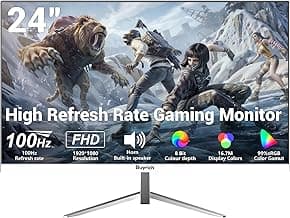 24 Inch FHD 1080P 100Hz Computer Monitor, Built-in Speakers,VA Panel with 3000:1 Contrast, AMD FreeSync, HDMI VGA Ports, HDR & Low Blue Mode, Ergonomic Tilt for Home Office