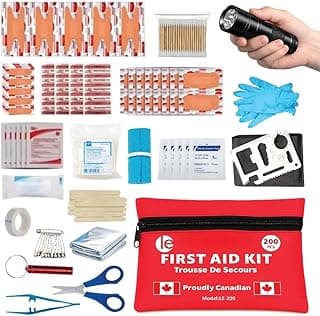 200-Piece First Aid Kit, Survival kit, Water-Resistant Nylon, Compact, for Camping Hiking Sports,Work, Home, Car Emergency Preparedness, with Multi-Tool Knife Survival Tools