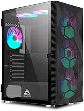 Montech X3 Mesh, 6 Fans - 3X 140mm & 3X 120mm Fixed RGB Lighting Fans, ATX Mid-Tower PC Gaming Case, USB3.0, Door Open Tempered Glass Side Panel, High Airflow, Black