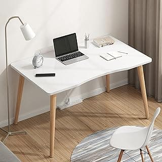 Desktop Computer Desk Solid Wood Office Desk Widened and Thickened Writing Desk Family Dining Table Modern and Minimalist Table Suitable for Small Spaces (Shipped from The United States)