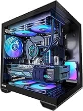 Okinos MATX PC Case, Top 240mm Radiator Support, 5 PCIe Slots for Max GPU Cooling, Extra Space for 160mm PSU & Easy Cable Management, 3×120mm ARGB Fan with Controller (Non-PWM), Type-C, Mirage 4 Black