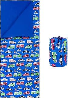 Wildkin Kids Sleeping Bag – Roll-Up Design with Storage Bag for School, Travel & Camping - Heroes