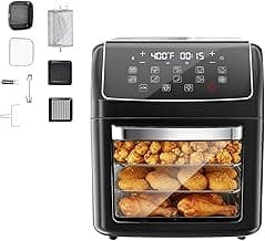 NEWBULIG 12.6Qt Family Air Fryer Oven，XL Large Air Fryers with Removable, Dishwasher-Safe Parts, Countertop Convection Oven, 10 Presets Cook Modes, 400°F Wide Temperature
