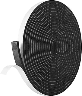 Kikerike Self Adhesive Foam Tape Weatherstrip 1/2In x 1/4In x 16.5Ft High Density Foam Insulation Strips Seal Weather Stripping with Strong Adhesive for Door and Window Sound Isolation Soundproofing