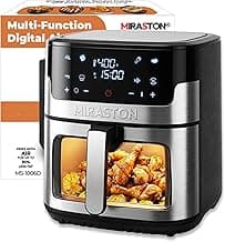 Air Fryer, 8.5QT Family Size Digital Air Fryers, BPA-Free, Smart Touchscreen with 8-Preset, Air Frying, Reheat Leftovers, Party Food, Fast Cooking, Dishwasher-Safe, Stainless Steel