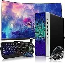 TechMagnet HP G3 RGB Computer PC Intel i5-6th Gen, AMD RX 550 Graphics, 32GB RAM, 512GB SSD + 1TB HDD, MTG New 24-inch Curved Monitor, RGB Kit, Webcam, Windows 11 Pro (Renewed)