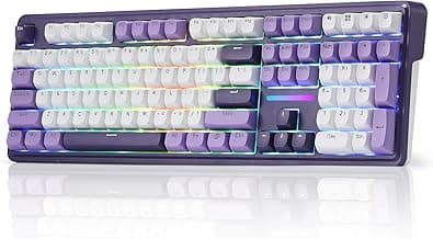 Redragon K745 PRO Wireless Gasket RGB Gaming Keyboard, 108 Keys Mechanical Keyboard w/Extra 4 Hotkeys, Hot-Swap South-Facing LED Socket, 5-Layer Noise Dampening, Round PBT Keycaps, Mint Mambo Switch