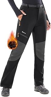 Snow Pants Womens Ski Pants Waterproof Insulate Softshell Fleece Lined Winter Hiking Snowboard Zipper Bottom Leg