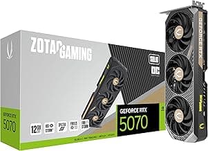ZOTAC Gaming GeForce RTX 5070 Solid OC DLSS 4 12GB GDDR7 192-bit 28 Gbps PCIE 5.0 Gaming Graphics Card, IceStorm 2.0 Cooling, Spectra RGB Lighting, ZT-B50700J-10P