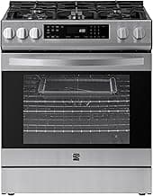 Kenmore 5.6 cu. ft. Front Control Gas Range Oven with 5 Cooktop Burners - True Convection, Air Fry, Turbo Boil, Self Clean, Dishwasher Safe Grates, Three Chrome Racks, LP Kit - Stainless Steel