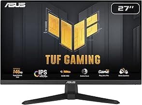 ASUS TUF Gaming 27” 1080P Monitor (VG279QE5A) – Full HD, Overclock to 144Hz, 1ms, IPS, Extreme Low Motion Blur Sync, Stereo Speaker, Variable Overdrive, DisplayWidget Center, 3 yr Warranty