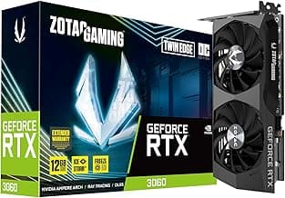 ZOTAC Gaming GeForce RTX 3060 Twin Edge OC 12GB GDDR6 192-bit 15 Gbps PCIE 4.0 Gaming Graphics Card, IceStorm 2.0 Cooling, Active Fan Control, Freeze Fan Stop ZT-A30600H-10M (Renewed)