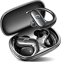 kurdene Wireless Earbuds Bluetooth Headphones Sport,Over Ear Buds with Deep Bass Sound,60Hrs Playtime Earphones Redesigned Comfort Fit with Earhooks for Running,Meeting,Workout-Black