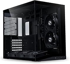 LIAN LI O11D MINI V2 Flow | Compact ATX Mid-Tower Airflow Computer Case | Panoramic View | High-Performance Airflow | Includes 5 x 120mm Reverse Blade Fans | Cable Management | Black (O11DMIV2FX)