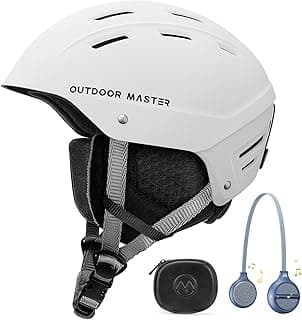 OutdoorMaster Kelvin II Ski Helmet and Wireless Bluetooth Set - Adjustable Fit Snowboard Helmet with Drop-in Headphone - Snow Sports Helmet for Men Women & Youth