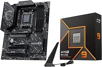 AMD Ryzen 9 9900X CPU Processor with MSI X870E Gaming Plus WiFi Motherboard (ATX, AM5, DDR5, PCIe 5.0, M.2 Gen5, Wi-Fi 7)