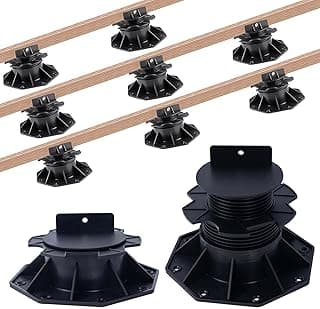 10 Pack Adjustable Plastic Pedestal Paver,Floor Slate Support Floor Lift,Deck Support Floor Raising,Deck Foundation Base Support,Adjustment Raising from 2-3/8" to 5-1/2"