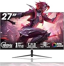27 inch Gaming Monitor 1920x1080p 180Hz, FHD, GTG Vertical with Freesync Eye-Care Technology HDMI,VESA Compatible,for Gaming Home Office