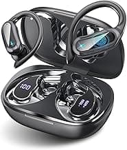 Wireless Earbuds Bluetooth 5.4 Headphones, 54H Playtime Stereo Earphones with Noise Cancelling Mic, IPX7 Waterproof, Fast Charging and Comfort Fit Ear Buds for Fitness/Sports/Workouts/Travel Black