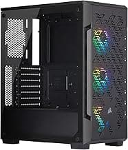 Corsair iCUE 220T RGB Airflow Tempered Glass Mid-Tower Smart ATX Case - High Airflow - Three Included SP120 RGB PRO Fans - Black