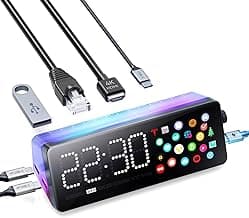 Laptop Docking Station, 7-in-1 USB C Docking Station with Screen, Multiple Built-in Apps, USB C Dock with HDMI 4K@60Hz, 90W Max Power Delivery, 1 Gbps Ethernet, Multiport Adapter for Dell/HP/MacBook