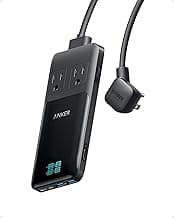 Anker Prime Charging Station, 140W 6-in-1 Travel Power Strip, 5ft Detachable Extension Cord with Multiple Outlets, 2 AC, 2 USB C, 2 USB A, Desk Accessories, Home Office (Non-Battery/Wireless)