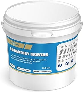 Refractory Mortar - 3.5 LBS Masonry & FireBrick Refractory Cement - 3056°F High Temperature Fireproof Dry Mix - for Kilns, Firepit, Fireplaces, Chimneys and More
