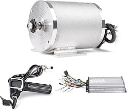 Electric Brushless DC Motor Complete Kit, 48V 2000W 4300RPM High Speed Motor, with 33A 15 Mosfet Controller, Power Display LCD Throttle, Electric Scooter Bicycle Motorcycle Mid Drive Motor, DIY Part