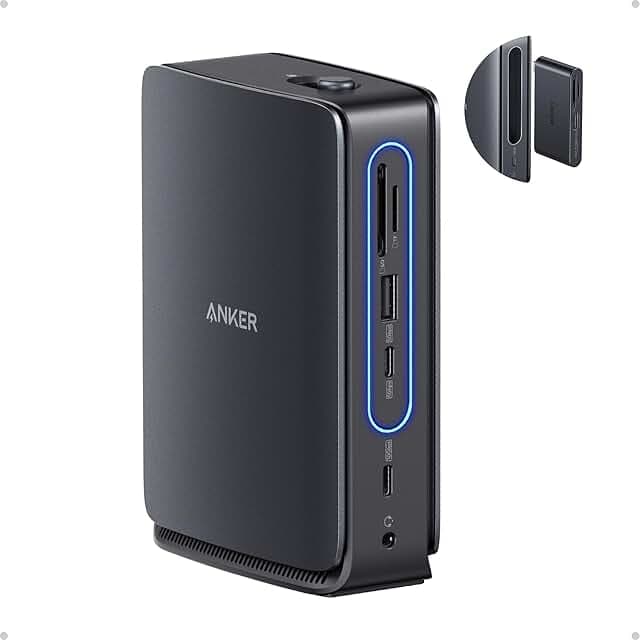 Anker Nano Laptop Docking Station with Detachable Hub, 13-in-1 USB-C Triple Display Docking with 2 HDMI+1 DP, 10 Gbps USB-C, 3 USB-A, Audio, SD/TF, Ethernet, 100W Max PD for Dell, Lenovo, HP, and More