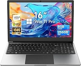 16 inch Laptop Computer,8GB RAM 256GB SSD Storage Laptop PC,with AMD A9 Processor(up to 3.2GHz),IPS FHD Display,Win11 Pro,Students & Work Notebook Computer,9000mAh Battery,Cooling System