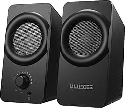 Bluedee Computer Speakers for Desktop PC, Dual Driver PC Speakers with RGB Lights, Plug & Play Compact Wired USB Speaker for Laptop & Desktop, USB or USB-C for Power & Audio