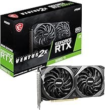 MSI Gaming GeForce RTX 3060 Ti LHR 8GB GDRR6 256-Bit HDMI/DP Nvlink Torx Fan 3 Ampere Architecture OC Graphics Card (RTX 3060 Ti Ventus 2X 8G OCV1 LHR) (Renewed)