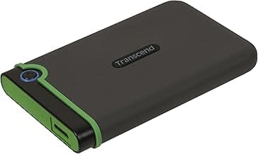 StoreJet 2TB Rugged External Hard Drive, USB3.1(5Gbps) Portable HDD w/One Touch Auto-Backup Button/Anti-Shock Resistant/Compact&Lightweight/Lightning-Fast Speeds, Iron Gray - TS2TSJ25M3S