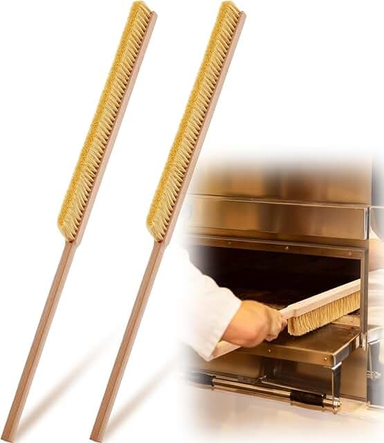 Maxdot 2 Pcs 51 Inch Giant Oven Brush Pizza Stone Brush with Long Handle for BBQ Grill Cleaning, Outdoor Oven Accessories