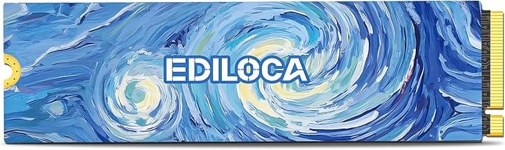 Ediloca SSD 1TB NVMe PCIe 5.0x4, Up to 14,000MB/s Read, 8,500MB/s Write, 1TB SSD with 1GB LPDDR4 DRAM & Dynamic SLC Cache, M.2 2280 3D TLC for Gaming/Video Editing/PC/Laptop (EN1400 Pro)