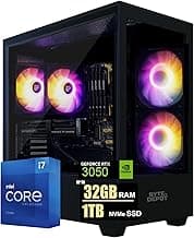Gamer Master Gaming Desktop PC - Intel Core i7, 32GB RAM, 1TB NVMe M.2 SSD, NVIDIA GeForce RTX 3050 6GB GDDR6, WiFi 6 Ready & Windows 11 Pro