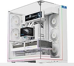 Thermalright A70 Vision White ATX Gaming case |Three Sides Without Stands,Panoramic Glass Panel|8 Fan Slots |Tower-Style Computer case|Equipped withType-C Interface|Comes with a 9.16-inch LCD Display